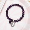 image:imageBivei Natural Gemstone Beads Semi Precious Stone Love Heart Charm Chakra Bracelet for Women GirlsAmethyst