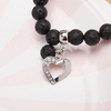 image:imageBivei Natural Gemstone Beads Semi Precious Stone Love Heart Charm Chakra Bracelet for Women GirlsLava Rock Stone