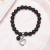 image:imageBivei Natural Gemstone Beads Semi Precious Stone Love Heart Charm Chakra Bracelet for Women GirlsLava Rock Stone