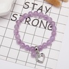 image:imageBivei Natural Gemstone Beads Semi Precious Stone Love Heart Charm Chakra Bracelet for Women GirlsLavender Violet Jade