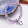 image:imageBivei Natural Gemstone Beads Semi Precious Stone Love Heart Charm Chakra Bracelet for Women GirlsLavender Violet Jade