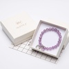 image:imageBivei Natural Gemstone Beads Semi Precious Stone Love Heart Charm Chakra Bracelet for Women GirlsLavender Violet Jade
