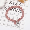 image:imageBivei Natural Gemstone Beads Semi Precious Stone Love Heart Charm Chakra Bracelet for Women GirlsPink Strawberry Quartz