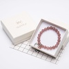 image:imageBivei Natural Gemstone Beads Semi Precious Stone Love Heart Charm Chakra Bracelet for Women GirlsPink Strawberry Quartz