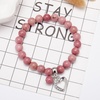 image:imageBivei Natural Gemstone Beads Semi Precious Stone Love Heart Charm Chakra Bracelet for Women GirlsRhodonite