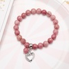 image:imageBivei Natural Gemstone Beads Semi Precious Stone Love Heart Charm Chakra Bracelet for Women GirlsRhodonite