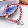 image:imageBivei Natural Gemstone Beads Semi Precious Stone Love Heart Charm Chakra Bracelet for Women GirlsRhodonite