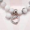 image:imageBivei Natural Gemstone Beads Semi Precious Stone Love Heart Charm Chakra Bracelet for Women GirlsWhite Turquoise