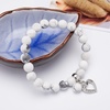 image:imageBivei Natural Gemstone Beads Semi Precious Stone Love Heart Charm Chakra Bracelet for Women GirlsWhite Turquoise