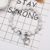 image:imageBivei Natural Gemstone Beads Semi Precious Stone Love Heart Charm Chakra Bracelet for Women GirlsWhite Turquoise