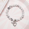 image:imageBivei Natural Gemstone Beads Semi Precious Stone Love Heart Charm Chakra Bracelet for Women GirlsWhite Turquoise