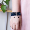 image:imageBivei Natural Gemstone Hematite Therapy Lava Rock Stone Bead Essential Oil Diffuser Anxiety Bracelets SetDeep BlueDeep Blue