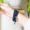 image:imageBivei Natural Gemstone Hematite Therapy Lava Rock Stone Bead Essential Oil Diffuser Anxiety Bracelets SetDeep BlueDeep Blue