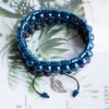 image:imageBivei Natural Gemstone Hematite Therapy Lava Rock Stone Bead Essential Oil Diffuser Anxiety Bracelets SetDeep BlueDeep Blue