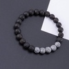 image:imageBivei Natural Lava Rock Stone Essential Oil Diffuser Stretch Bracelet Healing Energy Gemstone Jewelry ProtectionSnow Flake ObsidianTitanuim Grey