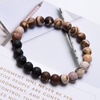 image:imageBivei Natural Lava Rock Stone Essential Oil Diffuser Stretch Bracelet Healing Energy Gemstone Jewelry ProtectionSnow Flake ObsidianZebra Jasper