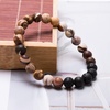 image:imageBivei Natural Lava Rock Stone Essential Oil Diffuser Stretch Bracelet Healing Energy Gemstone Jewelry ProtectionSnow Flake ObsidianZebra Jasper