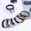 image:imageBivei Triple Protection Bracelets Healing Crystal Beads Black Obsidian Hematite Lava Rock Gemstone Beaded Bracelets for Men Women Anxiety Chain Charm