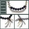 image:imageBivei Triple Protection Bracelets Healing Crystal Beads Black Obsidian Hematite Lava Rock Gemstone Beaded Bracelets for Men Women Anxiety Chain Charm