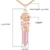 image:imageBivei Vintage Reiki Healing Crystal Necklace Hexagonal Prism Quartz Point Stone Flower Wrapped Pendulum Pendant JewelryRose Gold Plating  Set of 6