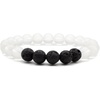 image:image8mm Lava Rock Bracelet  Essential Oil Diffuser Stone Bead Bracelets for Women AromatherapyMatte Clear Quartz Crystal