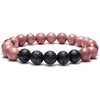 image:image8mm Lava Rock Bracelet  Essential Oil Diffuser Stone Bead Bracelets for Women Stress Relief AromatherapyRhodonite