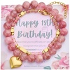 image:imageBivei 1618213040 Birthday Bracelet Gifts for Girls Women Natural Semi Precious Crystal Healing Stone Beads Heart Charm Stretch Beaded Birthday Bracelets for Best Friends Daughter Mom Sister Wife7 inchPassion Fusion Heart1