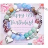 image:imageBivei 18th Birthday Gifts for Girls Natural Semi Precious Crystal Healing Stone Beads Heart Charm Stretch Beaded Birthday Bracelets for Teenage Daughter Best Friends  Blue