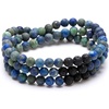 image:imageBivei 3 Layers Essential Oil Bracelets  Natural Gemstone Bead Lava Rock Stone Aromatherapy Diffuser Anxiety Relief Bracelet Azurite MalachiteAzurite Malachite