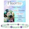 image:imageBivei 4mm Beaded Bracelets for Women Handmade Semi Precious Natural Stone Stretch Elastic Jewelry Yoga Protection GiftsFluorite  Cleansing