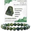 image:imageBivei 8mm Beaded Bracelets for Women Handmade Semi Precious Natural Stone Stretch Elastic Jewelry Yoga Protection GiftsTaiwan JadeResilience