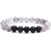 image:imageBivei 8mm Lava Rock Bracelet  Essential Oil Diffuser Stone Bead Bracelets for Women Stress Relief AromatherapyBlack Tourmalated Quartz
