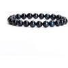 image:imageBivei AA Quality Mens Womens 8MM Natural Tiger Eye Stone Gemstone Bead Mala Meditation Healing Power Elastic Stretch BraceletDark Blue Tiger Eye