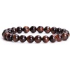 image:imageBivei AA Quality Mens Womens 8MM Natural Tiger Eye Stone Gemstone Bead Mala Meditation Healing Power Elastic Stretch BraceletRed Tiger Eye