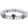 image:imageBivei AntiAnxiety Relief Gemstone Bead Bracelet SkullLeopard Head Charm Lava Rock Stone Essential Oil BraceletsWhite Skull Head