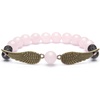 image:imageBivei Guardian Angels Wing Lava Rock Stone Essential Oil Diffuser Bracelet  Semi Precious Gemstone Beads Healing Crystal Bracelet GiftRose Quartz