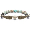 image:imageBivei Guardian Angels Wing Lava Rock Stone Essential Oil Diffuser Bracelet  Semi Precious Gemstone Beads Healing Crystal Bracelet GiftVariscite