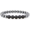 image:imageBivei Hematite Healing Stone Lava Rock Stone Bead Essential Oil Diffuser Bracelet Stress ReliefBlack