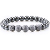 image:imageBivei Hematite Healing Stone Lava Rock Stone Bead Essential Oil Diffuser Bracelet Stress ReliefGrey