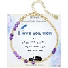 image:imageBivei Morse Code Amethyst Beaded Bracelet Healing Crystal Bracelets  Women Natural Reiki Semi Precious Gemstone Bead Stretch Bracelet