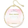 image:imageBivei Morse Code Pearl Beaded Bracelet Healing Crystal Bracelets  Women Natural Reiki Semi Precious Gemstone Bead Stretch Bracelet