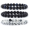 image:imageBivei Natural Beaded Bracelet 3pcs Set Semi Precious Gemstone Stretch Healing Crystals Meditation Protection Round Beads Handmade JewelryBlack Tiger Eye  Lapis Lazuli