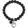 image:imageBivei Natural Gemstone Beads Semi Precious Stone Love Heart Charm Chakra Bracelet for Women GirlsLava Rock Stone