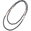 image:imageBivei Natural Gemstone Endless Long Statement Knotted Beaded Necklace for Women  Handmade Versatile Infinity Wrap Beaded Strand 60  Lava Chakra