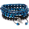 image:imageBivei Natural Gemstone Hematite Therapy Lava Rock Stone Bead Essential Oil Diffuser Anxiety Bracelets SetDeep BlueDeep Blue