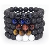 image:imageBivei Natural Lava Rock Stone Essential Oil Diffuser Bracelet Healing Energy Chakra Buddhist Mala Jewelry W3 Tiger Eye StoneHowliteSet of 5pcs