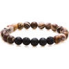 image:imageBivei Natural Lava Rock Stone Essential Oil Diffuser Stretch Bracelet Healing Energy Gemstone Jewelry ProtectionSnow Flake ObsidianZebra Jasper