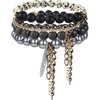 image:imageBivei Triple Protection Bracelets Healing Crystal Beads Black Obsidian Hematite Lava Rock Gemstone Beaded Bracelets for Men Women Anxiety Chain Charm