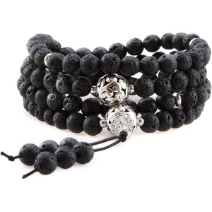 image:imageBivei 108 Mala Beads Lava Rock Stone Essential Oil Diffuser Gemstone Prayer Bead Bracelet Meditation NecklaceLava Stone