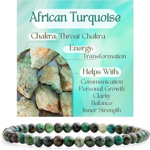 image:imageBivei 4mm Beaded Bracelets for Women Handmade Semi Precious Natural Stone Stretch Elastic Jewelry Yoga Protection GiftsAfrican Turquoise  Transformation